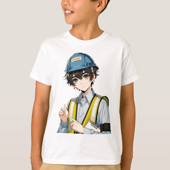 Manga Arbeitssicherheitsexperte T-Shirt (Framsida)