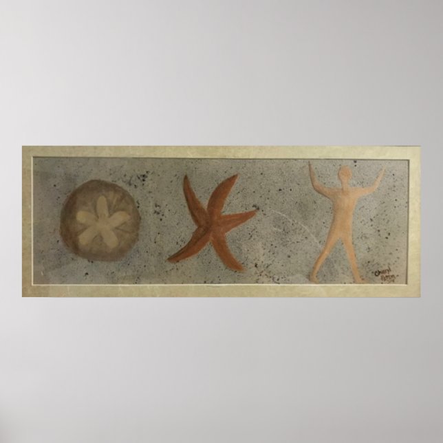 Många av 5, Sand Dollar Starfish Person Poster (Framsidan)