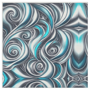 Många av färgmönstret Swirls Turcos Paint Pour Tyg
