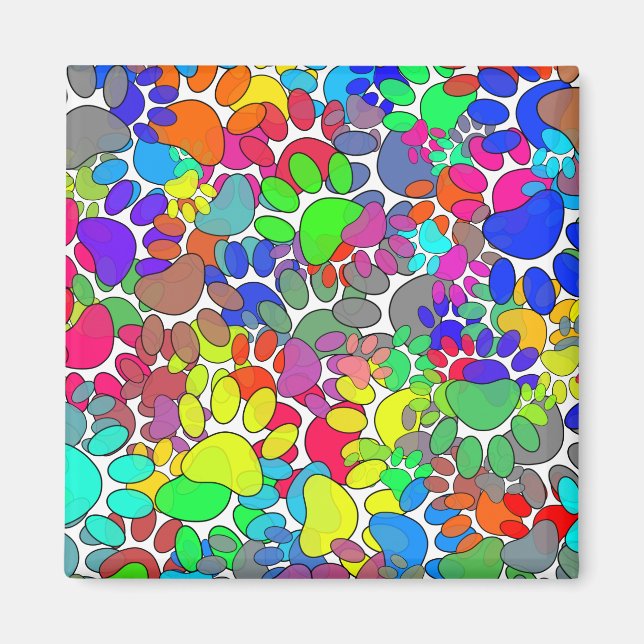 Många av Hund över hela Tass avtryck Magnet (Framsidan)