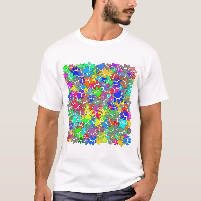 Många av Hund över hela Tass avtryck T Shirt (Framsida)