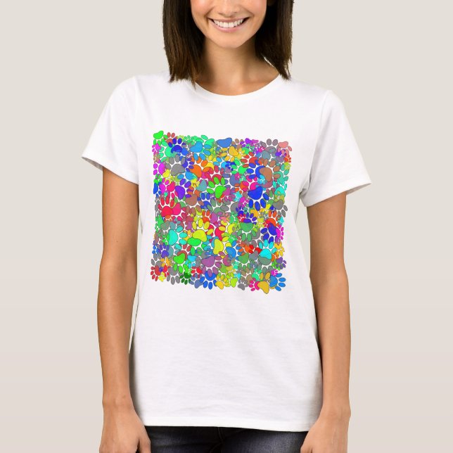 Många av Hund över hela Tass avtryck T Shirt (Framsida)