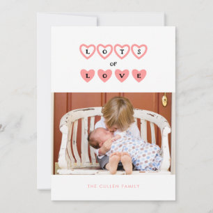 Många av Kärlek Hearts Photo Valentine Card Julkort