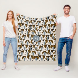 Många av Parson Jack Russell Terriers hundar mönst Fleecefilt
