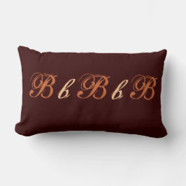Många B Monogram i Brown och Beige Lumbarkudde