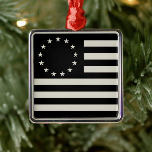 Manga, Betsy Ross Flag eller Circle American Flag Julgransprydnad Metall