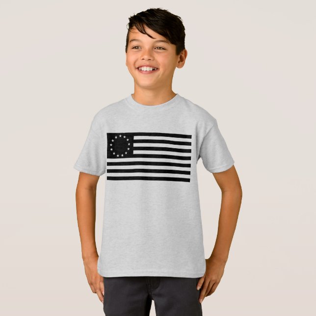 Manga, Betsy Ross Flagga eller Circle American Fla T Shirt (Hel framsida)