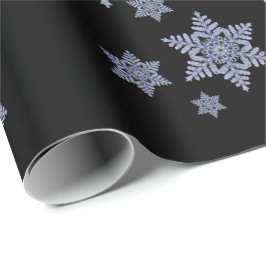 Många Bilder på Real Snowflake on Black Presentpapper