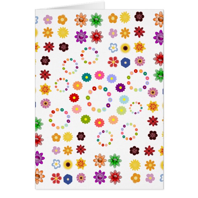 Många blommor hälsningskort (Framsidan)