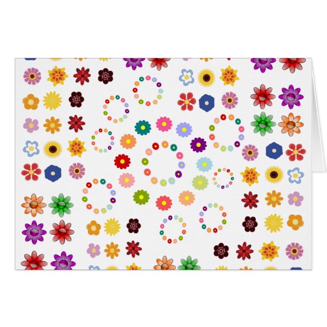 Många blommor hälsningskort (Framsidan Horizontal)