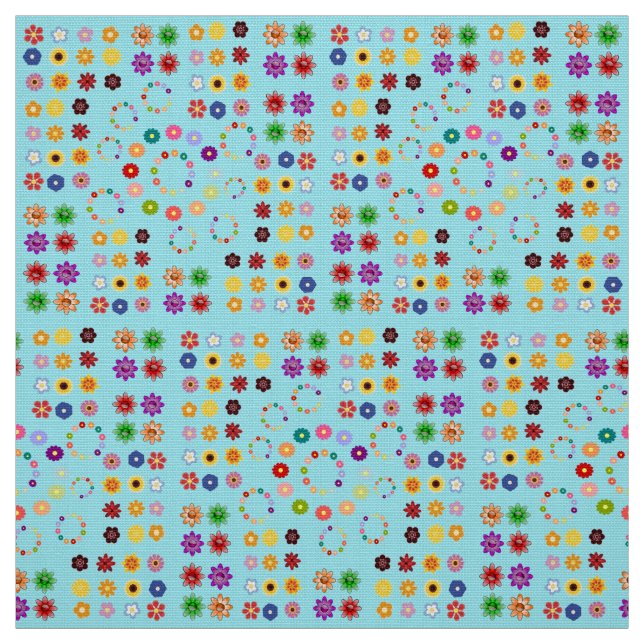 Många blommor tyg (Provkarta)