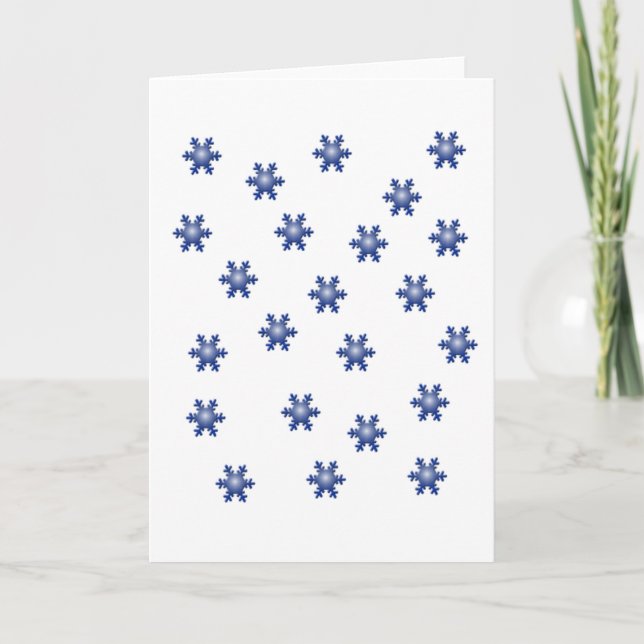 Många Blue Snowflake Starburst Greeting Card Helgkort (Framsida)