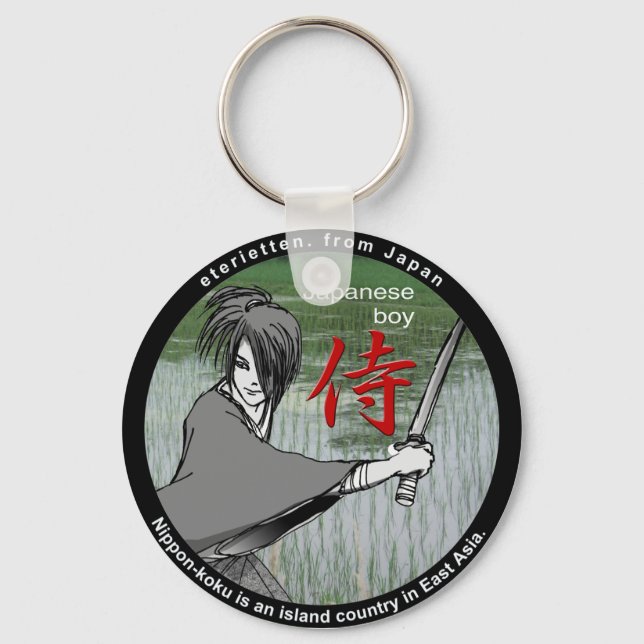 MANGA boy SAMURAI ro Nyckelring (Framsida)