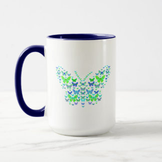 Många butterflies blue grönt Combo Mugg, 15 oz Mugg