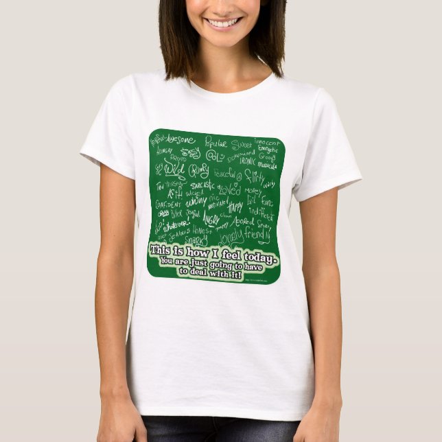 Många byteschalkboard Slogan T Shirt (Framsida)