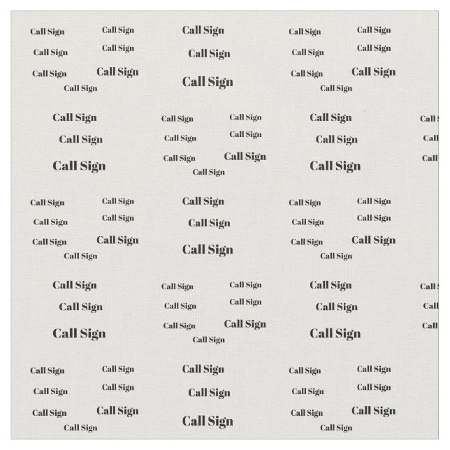 Många Call Signs Ham Radio Fabric Tyg (Närbild)