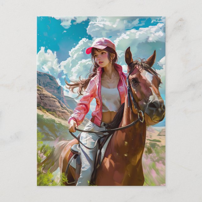 Manga Cowgirl's Alpine Escape Vykort (Framsida)