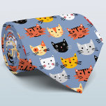 Många Cute Kattunge Blue Mönster Slips<br><div class="desc">Mycket underbart kattunge ansikte.  Perfekt för din favoritgalna kattperson.</div>