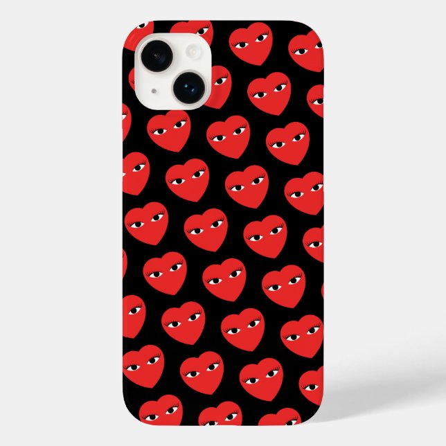 Många Cute Red Hjärtar med Öga (Baksida)