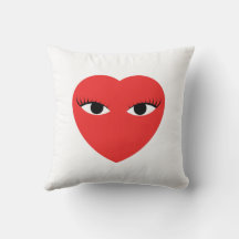 Många Cute Red Hjärtar med Öga på vit