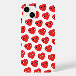 Många Cute Red Hjärtar med Öga på vitt