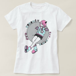 manga demon girl pink tee shirt
