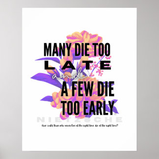 Många dör för sent och några för tidigt. NIETZSCHE Poster