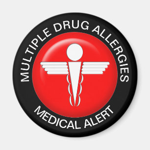 Många Drug Allergies Magnet