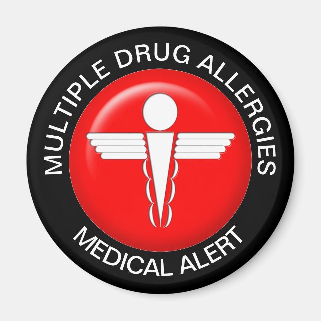 Många Drug Allergies Magnet (Framsidan)