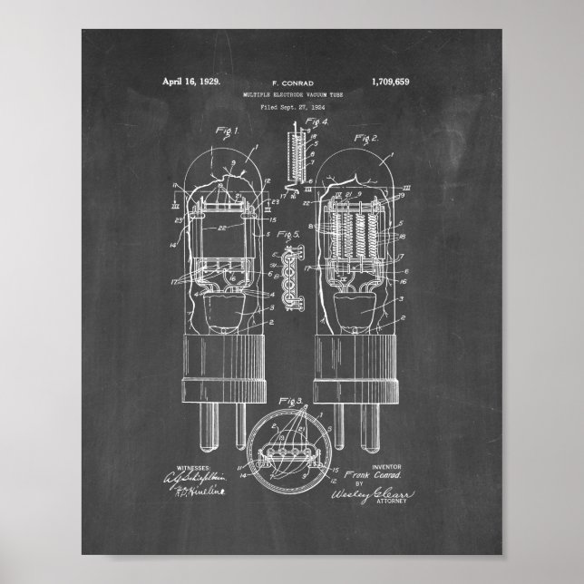 Många-elektrodvakuumtubpatent - kretskort poster (Framsidan)