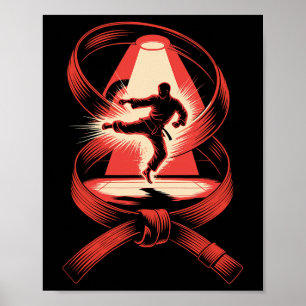 Många Exposure Art Bälte Judo Karate Taekwondo J Poster