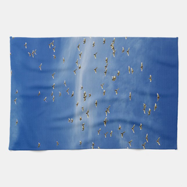 Många fåglar kökshandduk (Horisontell)