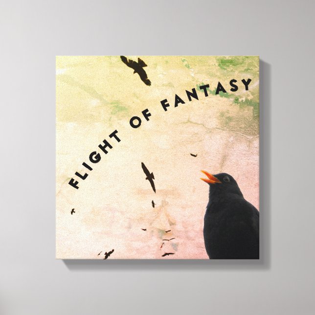 Många fåglar och en kontrast canvastryck (Framsida)