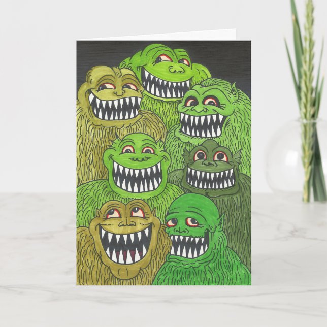MÅNGA FANGS! Monster - tackkort Kort (Framsida)