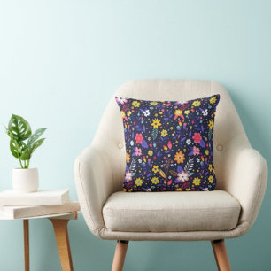 Många Färg-blommor och Löv skriver ut Modern-kudda Kudde