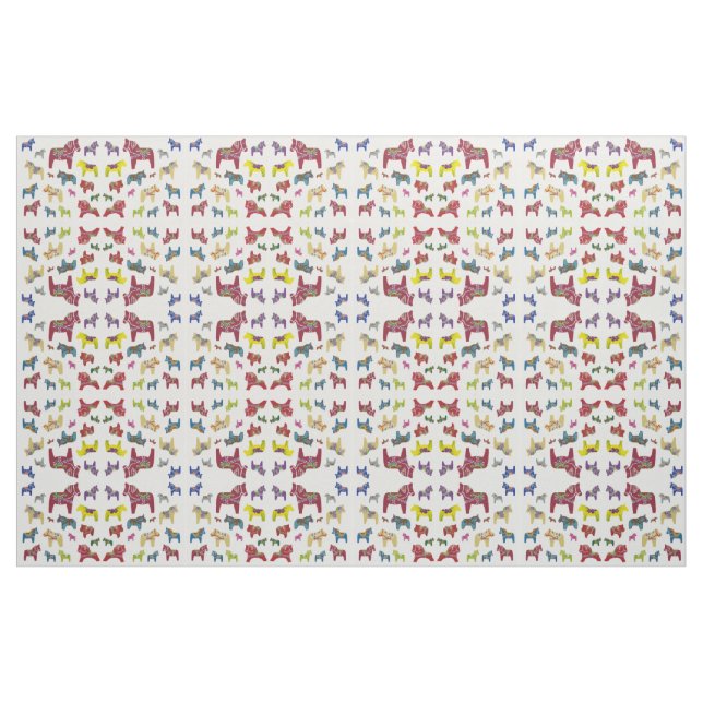 Många Färg Dala Horse Fabric Tyg (Fat Quarter)