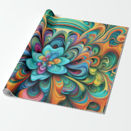 Många Färg Flower Boho Presentpapper