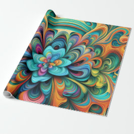 Många Färg Flower Boho Presentpapper