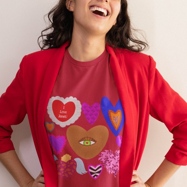 Många färgade hjärtan Valentine T Shirt (Skapare uppladdad)