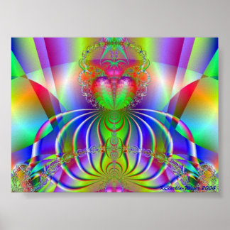 Många Färgader Budda Poster