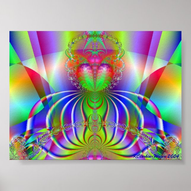 Många Färgader Budda Poster (Framsidan)