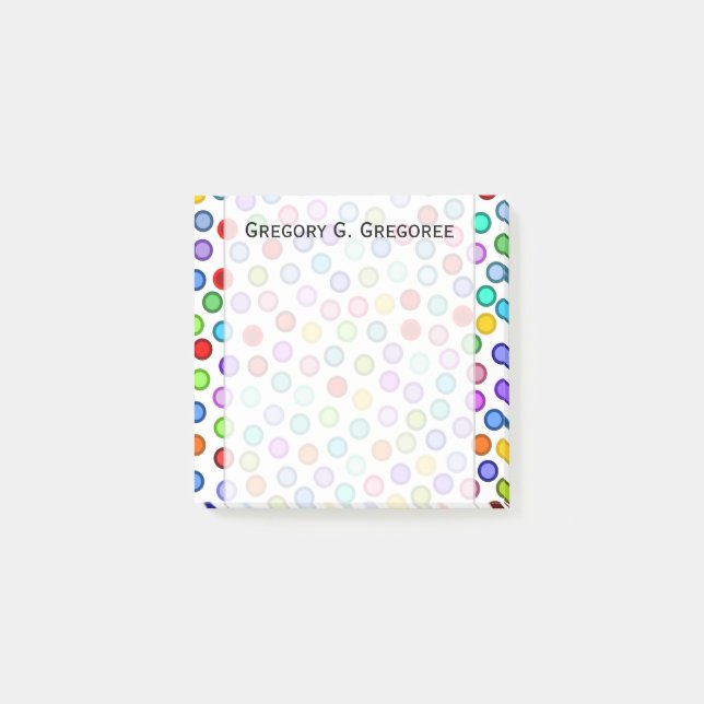 Många färgcirklar + Anteckning av eget namn Post-it Block (Framsida)