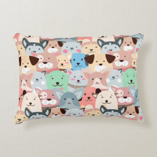 Många färgstarka Hundar-dekorfärger i dekorfärg Prydnadskudde