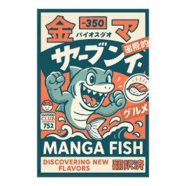 Manga Fish Fototryck