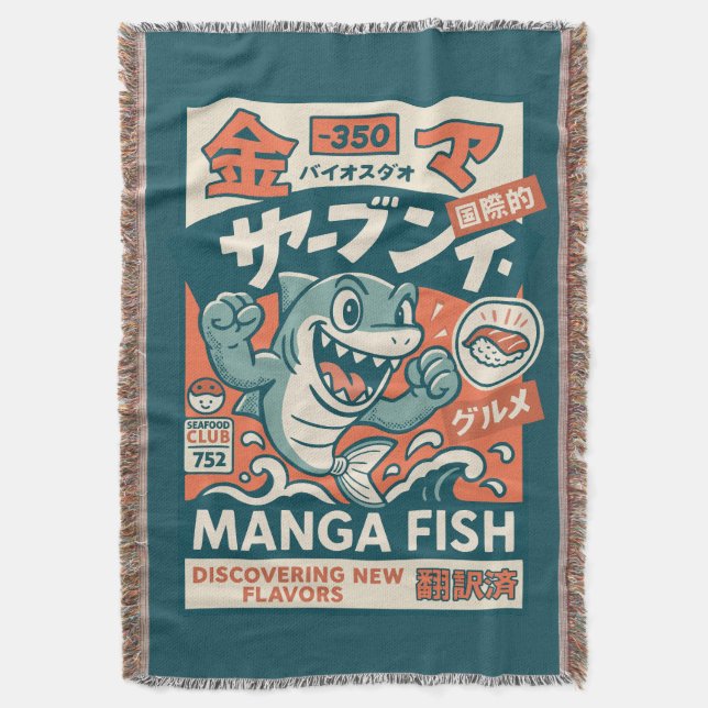 Manga fisk filt (Framsidan Vertikal)
