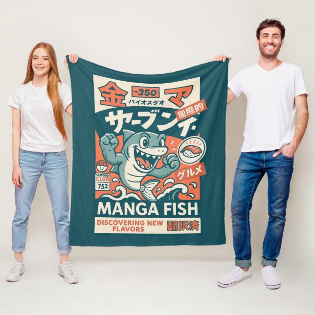 Manga fisk fleecefilt (På plats)
