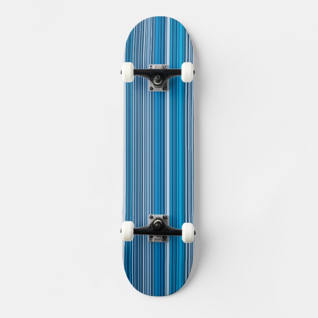 Många flerfärgade ränder i det blå... mini skateboard bräda 18,5 cm (Framsida)