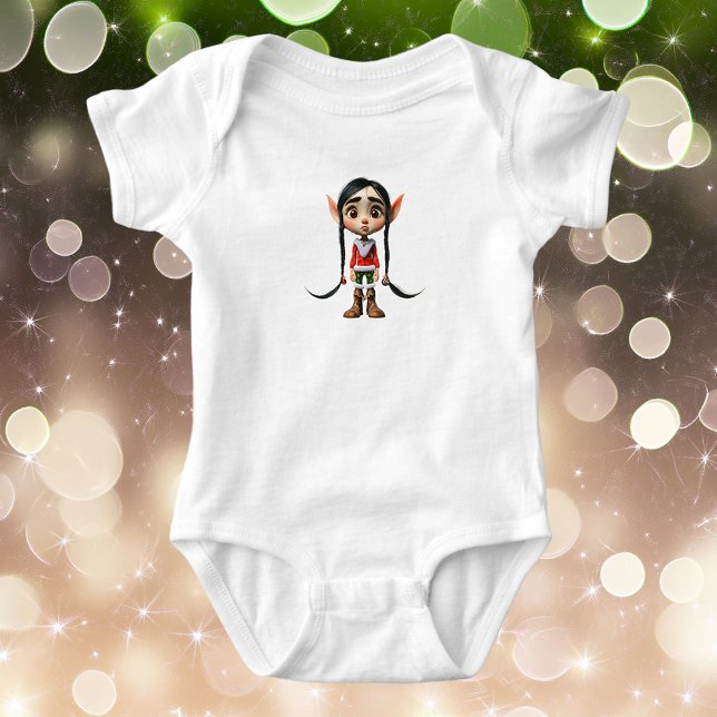 Manga Flicka Jul Tomte Baby Bodysuit T Shirt (Skapare uppladdad)