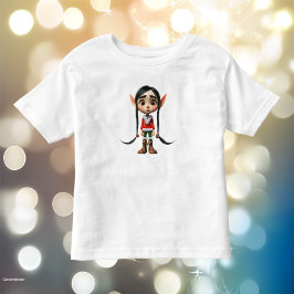 Manga-flicka Jul Tomte Barn T-shirt