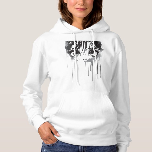 Manga-flicka med målarfärgat blick t shirt (Framsida)